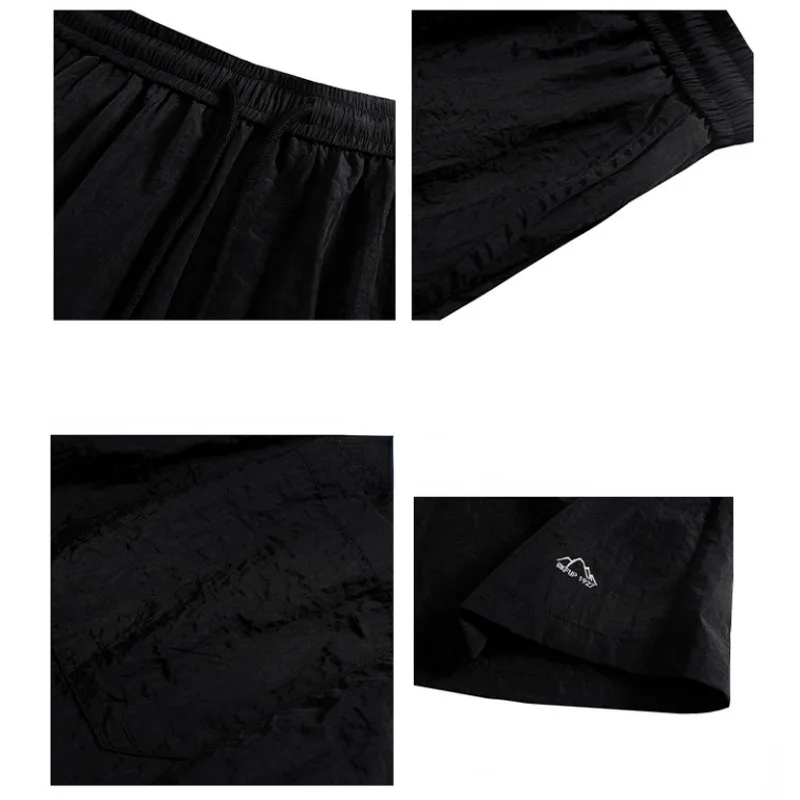 2024 Summer Shorts, Men's Clothing Embroidered Shorts, Loose Hawaiian Beach Pants,  Quick Drying Capris, Running Shorts