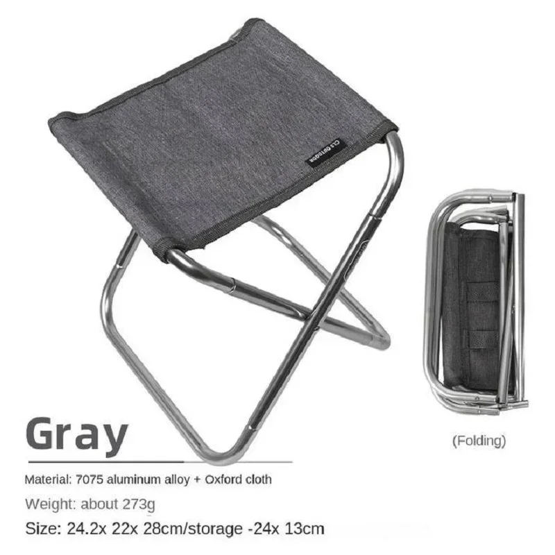 Outdoor Camping Folding Chair Aluminum Alloy Folding Stool With Storage Bag Portable Office Household Bench Fishing Chair