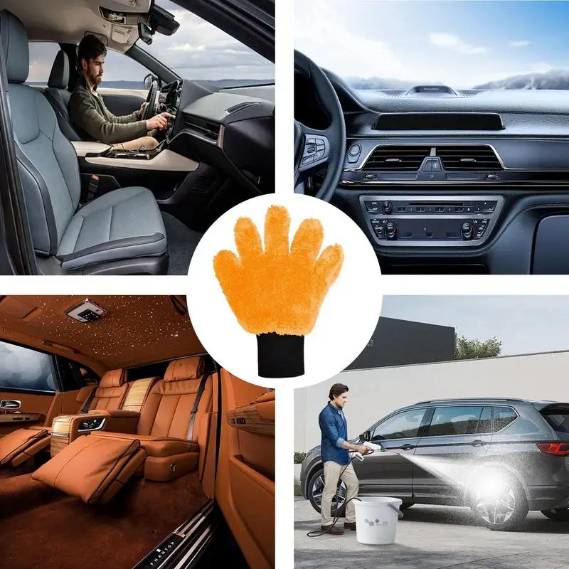 Mitts For Car Washing Wash Mitts Highly Absorbent For Car Detailing Cleaning Ergonomic Soft Automotive Polish Accessories