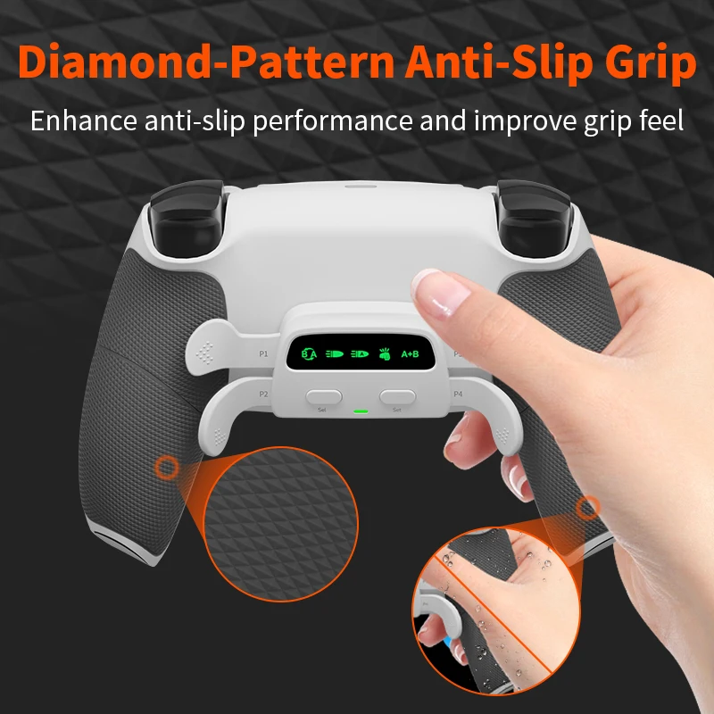 For PS5 Controller back Paddles Back Button Attachment Programmable User-defined 4Key Mapping Gamepad Extender Key Rear Button