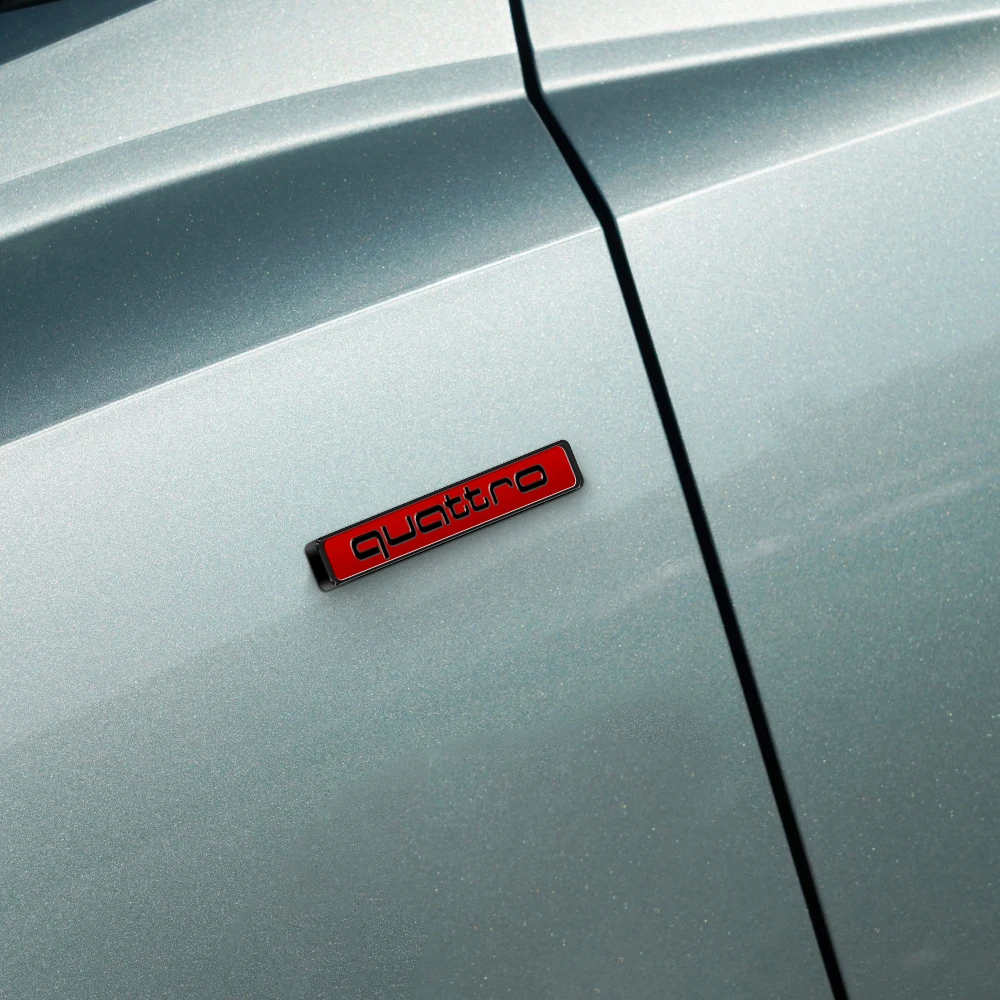 Emblema 3D in ABS Cromato Quattro, Accessori Auto, Tappo Valvola per Audi A1 A2 B3 A4 S5 B6 A7 R8 Q2 Q3 Q7 Q5 Quattro 8V 8L RS S1 S2 - immagine 6