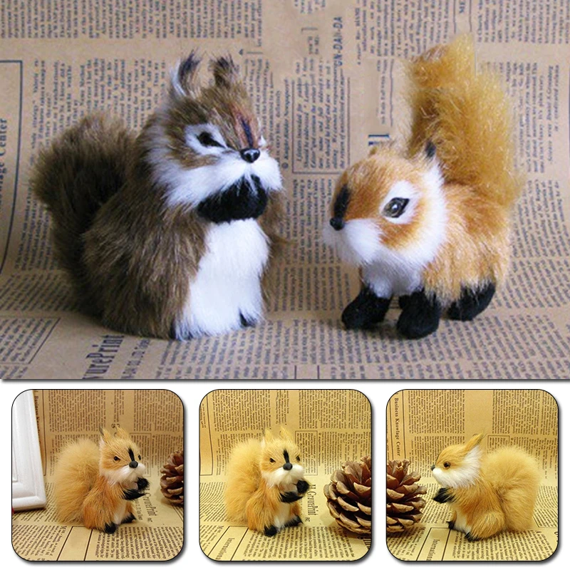 MiniSimulationSquirrelModelPlushAnimalOrnamentChristmasTable