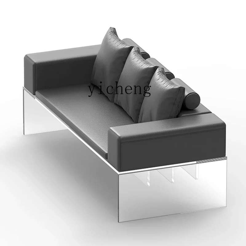 

ZC Villa Genuine Leather Acrylic Sofa First Layer Cowhide Living Room High-End European Luxury 2023
