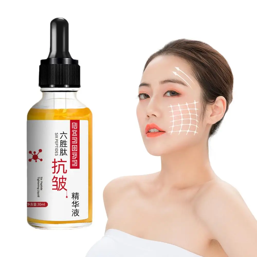 Six Peptides Wrinkle Remover Serum Firming Lifting Smooth Fine Fade Anti-Aging Beauty Essence Liquid Facial Skin Care Lines Z3O1