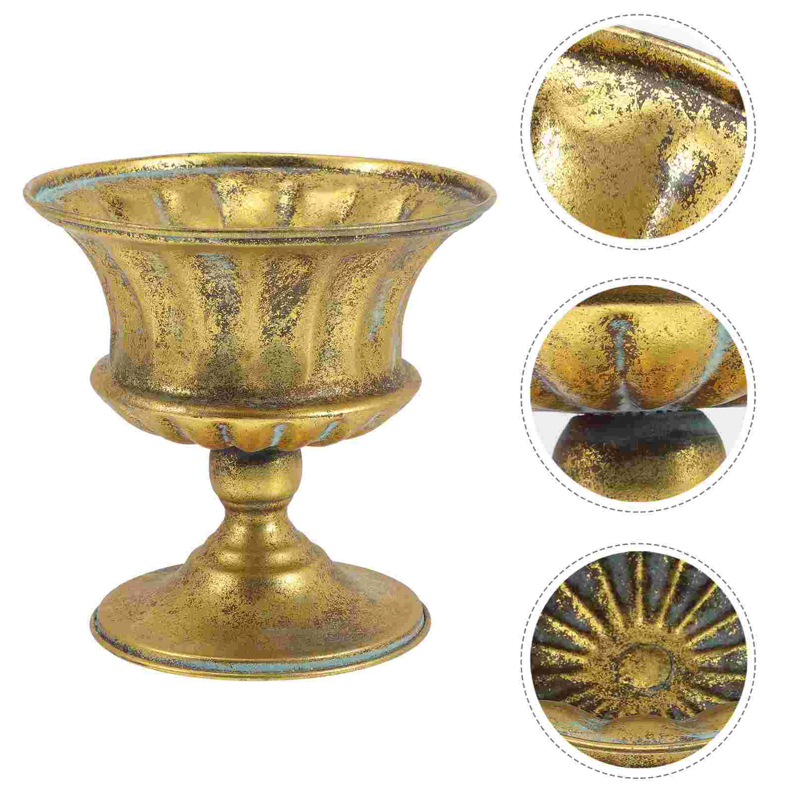 

Personality Iron Flower Pot Travel Vintage Plant Urn Planters for Outdoor Plants Household Pots