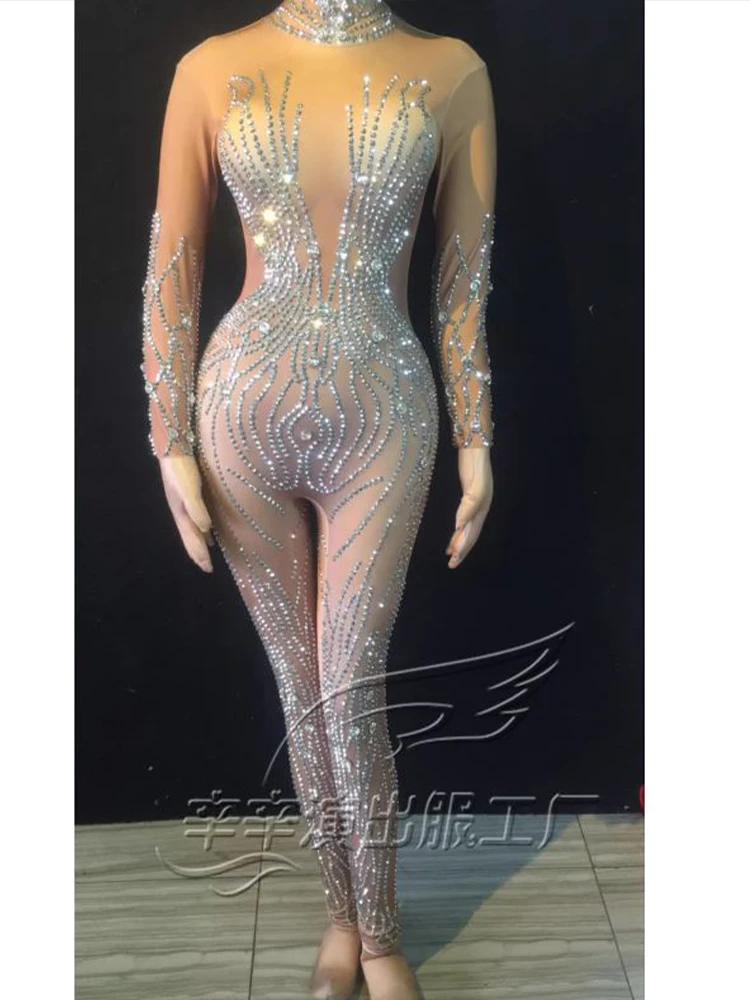 

Высококачественный популярный эластичный комбинезон со стразами 2024 Новая модная женская одежда на заказ