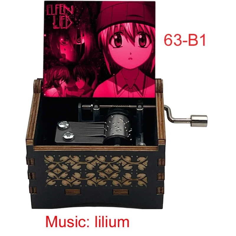 Elfen Lied Opening Song Lilium Wooden Music Box Home Decoration Ornaments Christmas Birthday Gifts for Friends Lucky Mascot