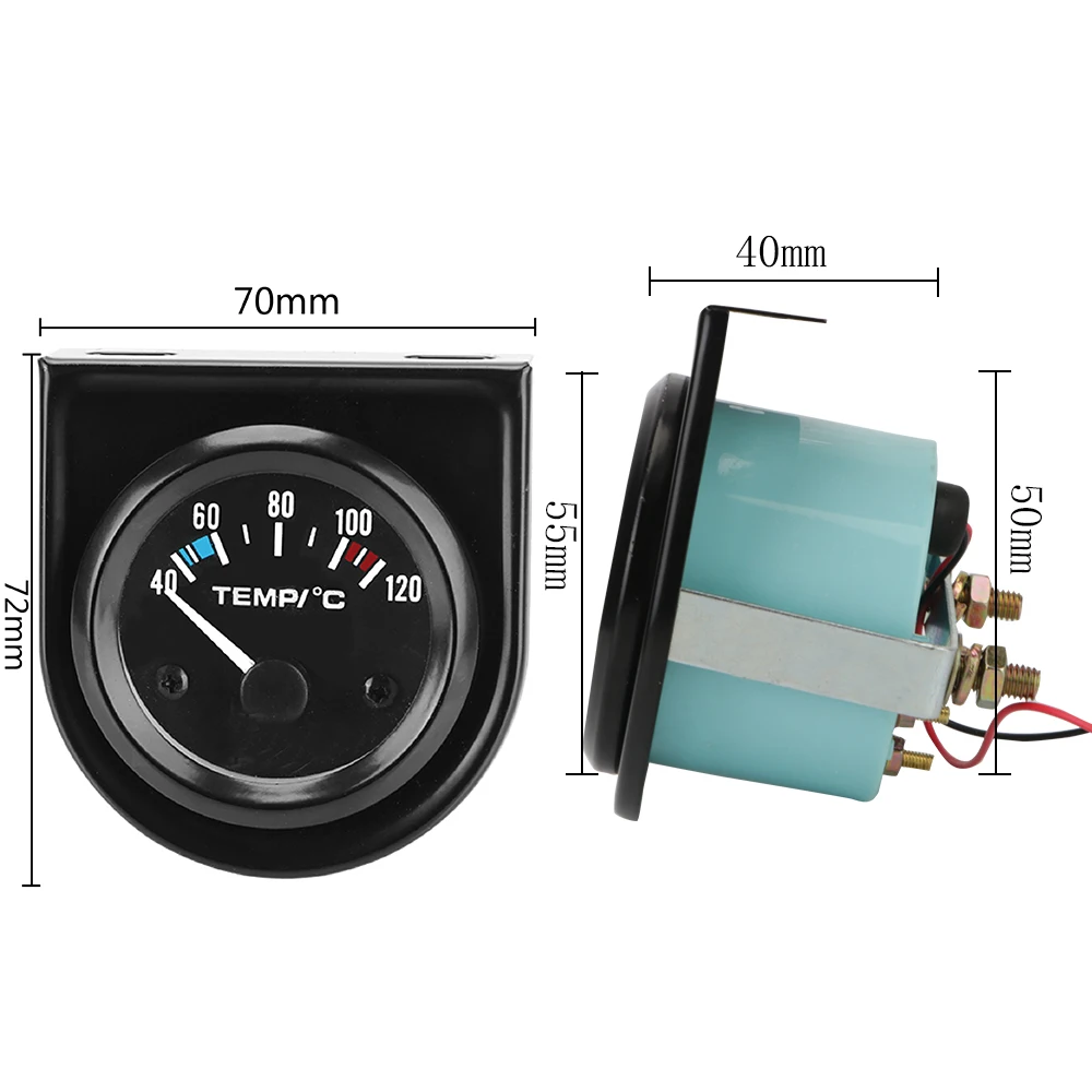 0-100PSI Oil Pressure Gauge 12V Car Automobile Vehicle Water Temperature Meter