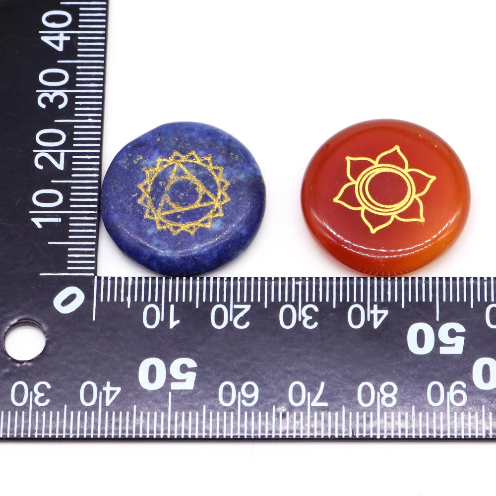 Ensemble de Cristaux Naturels de Guérison des 7 Chakras, 25mm, Produits Spirituels de Méditation, Wicca Poli