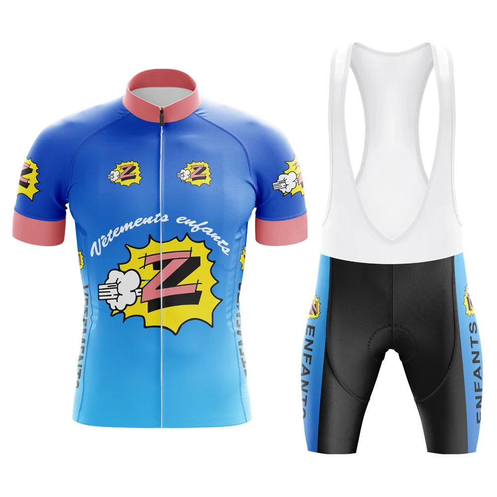 Team Z Men Retro Cycling Jersey Set Short Sleeves Riding Pants Classical Mtb Triathlon Maillot Ciclismo