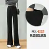 For Women with High Waist and Slim Appearance Slightly Flared Pants with Slits and Wide Legs for Floor Dragging Women's Pants 2