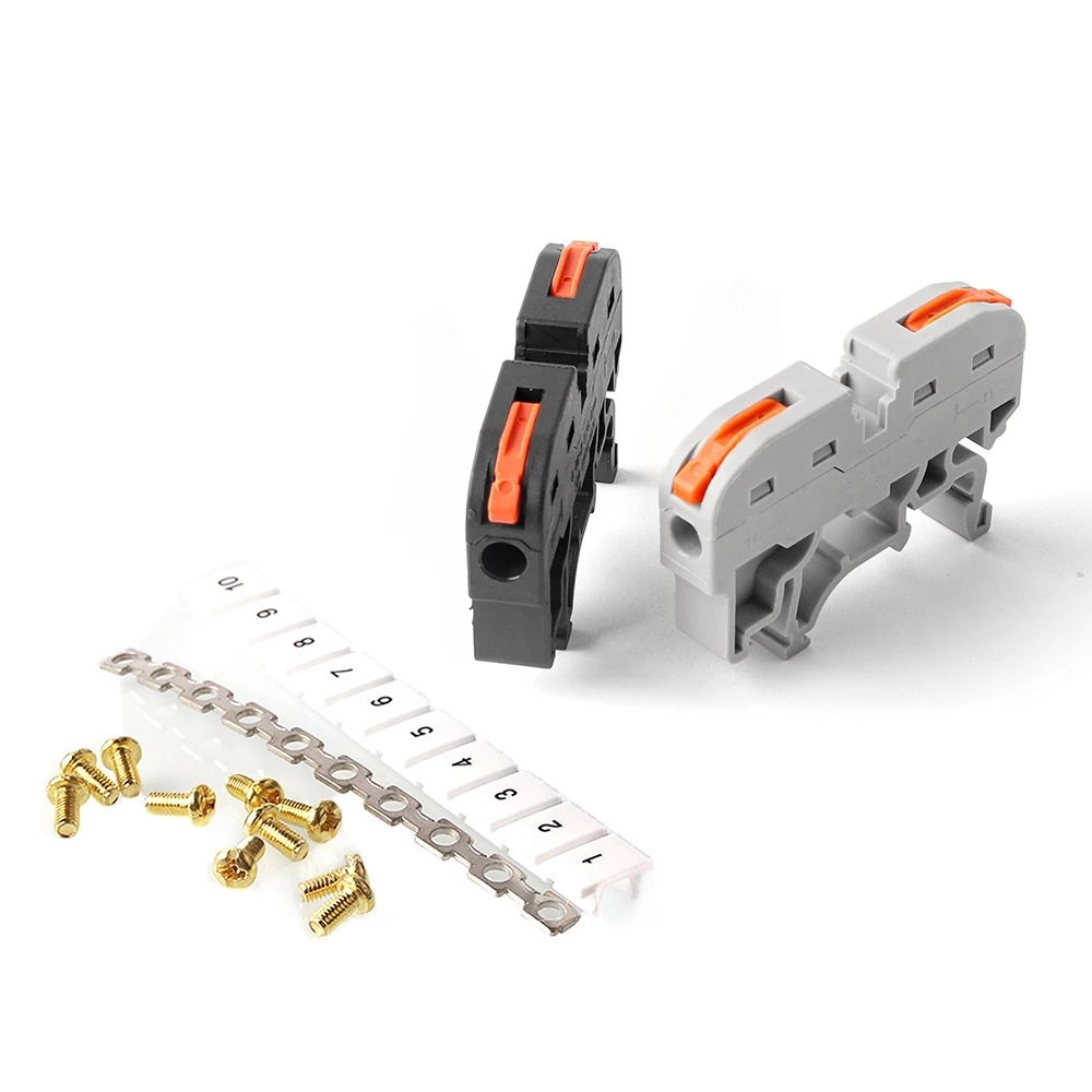 Din Rail Terminal Block 211 Splicing Conductor mark Wire Connector Instead UK2.5 Quick Cable Wiring Connectors Set