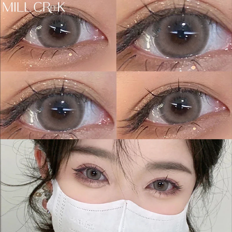 2pcs/pair Color Contact Lenses Natural Bright Cosmetic Eye Contacts Lens  With Colored Contact Lenses For Eyes Gray Blue Yearly - Color Contact Lenses  - AliExpress