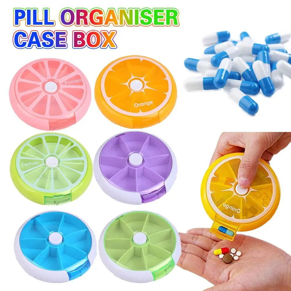 

1PC Weekly Pill Travel Medicine Box Dispenser Capsule Holder Organiser Case Pill Organizer Rotating 7 Day Pill Container