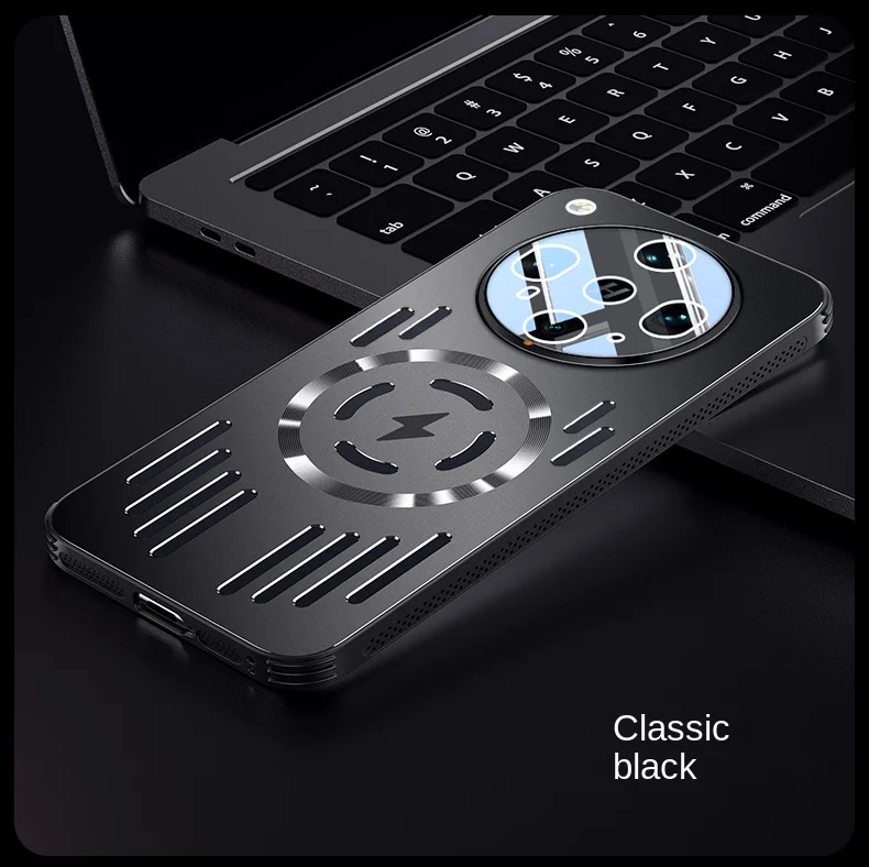 Premium Hard Metal Heat Dissipation Magnetic Wireless Charging Protective Back Cover Case