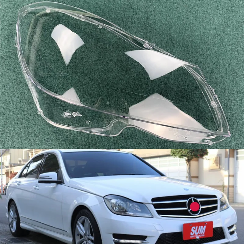 

Для 2011 2012 2013 Benz C-Class W204 C200 C260 прозрачный стеклянный абажур маска на фару поверхность лампы