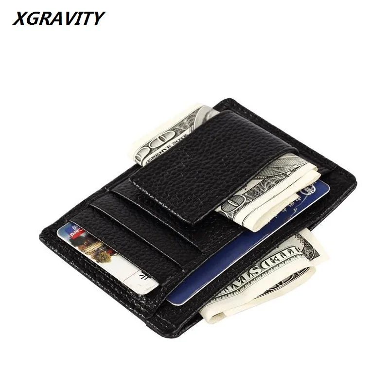 Stock Clearence Cow Genuine Leather Money Clip Fashion Leisure Men's Wallet Casual Unisex Coin Purses Dollar Clips Top Quality