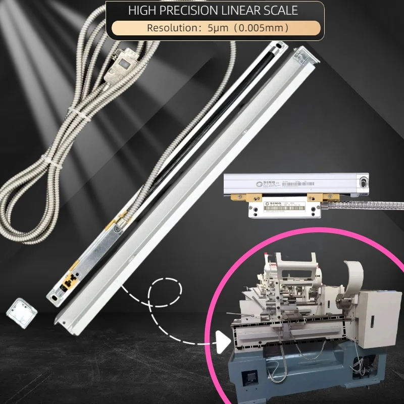 KA-500 Optical Encoder ไม้บรรทัด Sensor Linear Glass ขนาด 5 ไมครอน TTL DRO 470-770 มม.0.005 มม.การวัดความแม่นยําเครื่องมือ 1