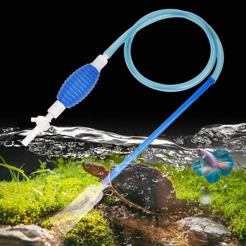 1.5m/1.7m Fish Tank Water Changer Air Pump Cleaning Tool Handheld Aquarium Gravel Cleaner Vacuum Siphon Pump With Filter Nozzle