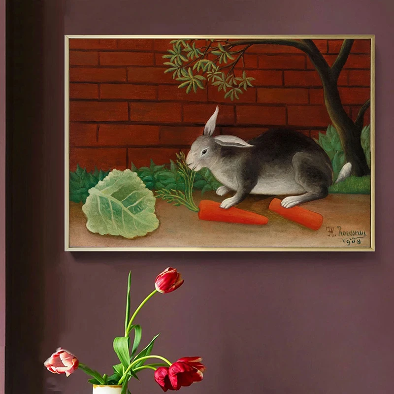 1 quadro su tela senza cornice, dipinto su tela con opere d'arte famose di Rousseau e Munch, poster e stampe, dipinto su tela Il Sogno, per soggiorno e decorazioni per la casa - immagine 3
