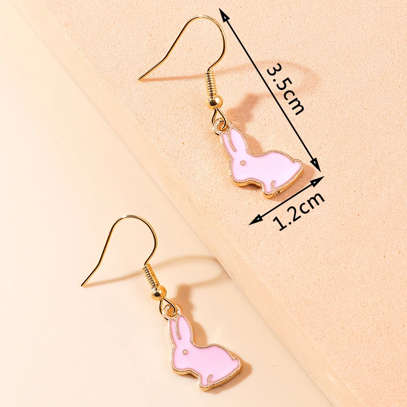 Aihua Niedliche Emaille-Tiere-Ohrringe, schöne Katze, Kaninchen, Einhorn, Alpaka-Tropfenohrring für Frauen und Mädchen, Geburtstagsgeschenke, Party-Schmuck – Detail 7
