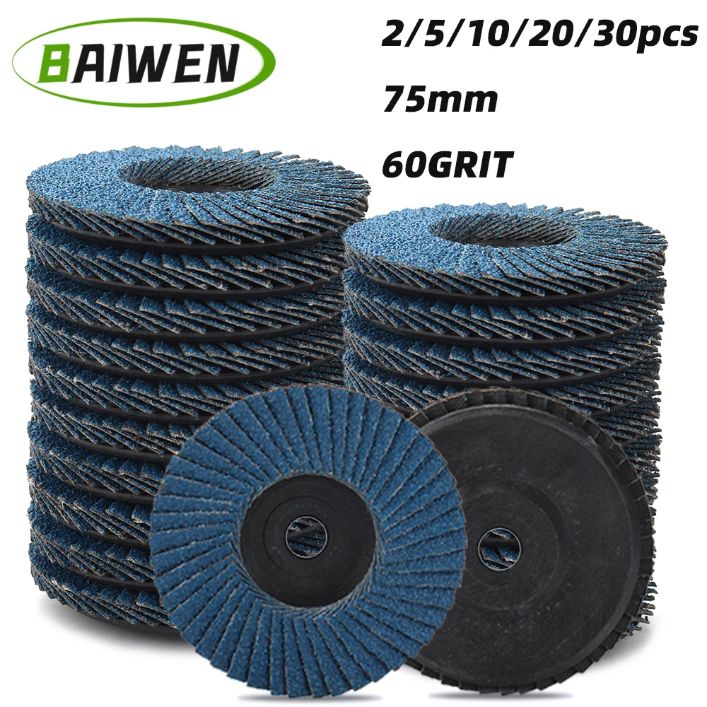 230pcs Flat Flap Discs 75mm 3 Inch Sanding Discs 60 Grit Grinding Wheels Blades Wood Cutting