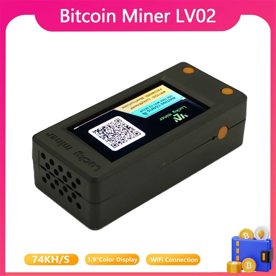 Newest For Lucky Miner LV02 Bitcoin Miner 74KH/S SHA256 BTC SOLO Miner  Lottery Device Crypto Miner ASIC Mining Silent Miner - AliExpress