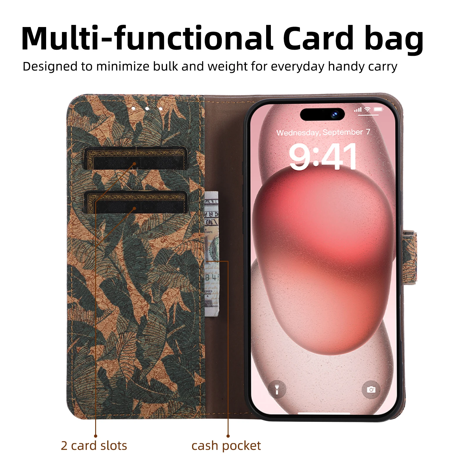 Luxury Leather Classical Flip Wallet Card Case Cover