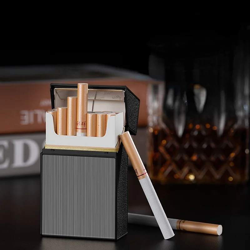 Metal Cigarette Lighter 20 Cigarette Case  20 Cigarette Portable Storage  Container - Cigarette Accessories - Aliexpress