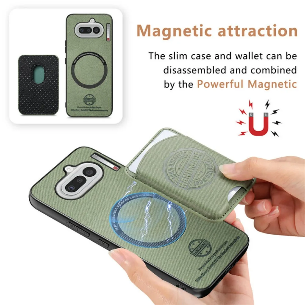2-in-1 Detachable Leather Card Case with Magnetic Back Cover