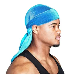 New Velvet Hijab Cap Long Tail Pirate Cap Wrap Cap Chemotherapy Cap for Men's Summer Running Headscarf Wholesale Bonnets