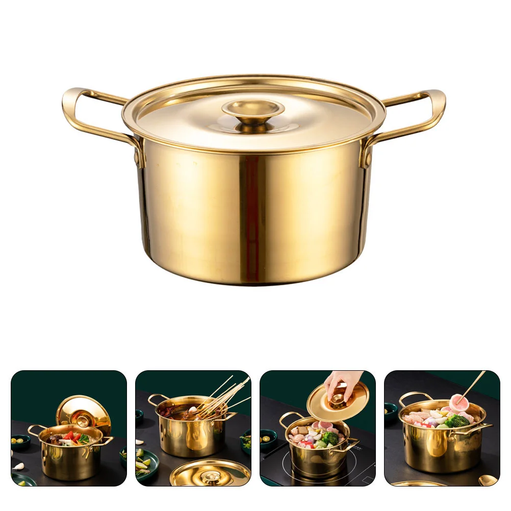 

Korean Noodle Pot Ramen Noodles Stockpot Kitchen Stew Pot Soup Pot with Lid