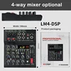 Mini 4 Channel Audio Mixer Individual +48V Phantom Power 99 DSP Effects Bluetooth USB Computer Play Record Mixing Console 6