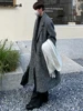 Mauroicardi Autumn Winter Long Gray Oversized Thickened Warm Soft Wool & Blends Coat Men Double Breasted Korean Fashion 2023 5
