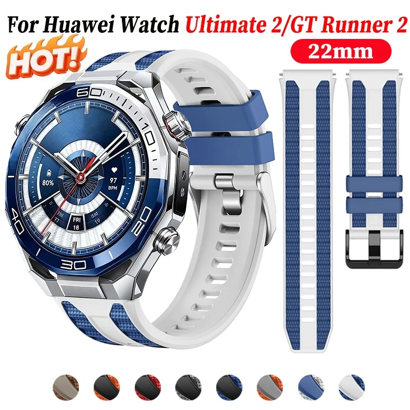 Enhanced Silicone Strap for Huawei Watch - 22mm Band Replacement in Various Models