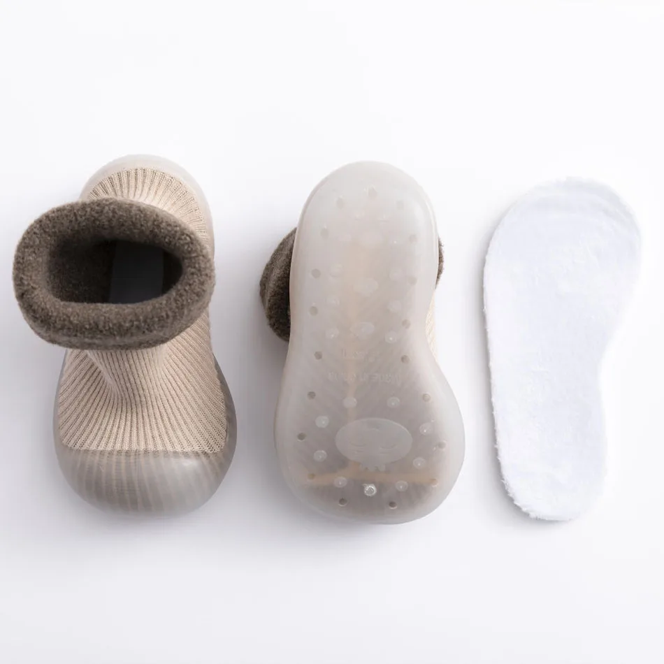 0-3T Newborn First Walkers Baby   Floor Socks Kids Knit Soft Sole Prewalker Infant   Fleece Warm Winter Anti-Slip Crib Shoes