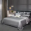 1400TC Egyptian Cotton Grey Luxury Hotel Style Hollow Wide Edge Bedding Set Duvet Cover Bed Sheet Fitted Sheet Pillowcases 4Pcs 2