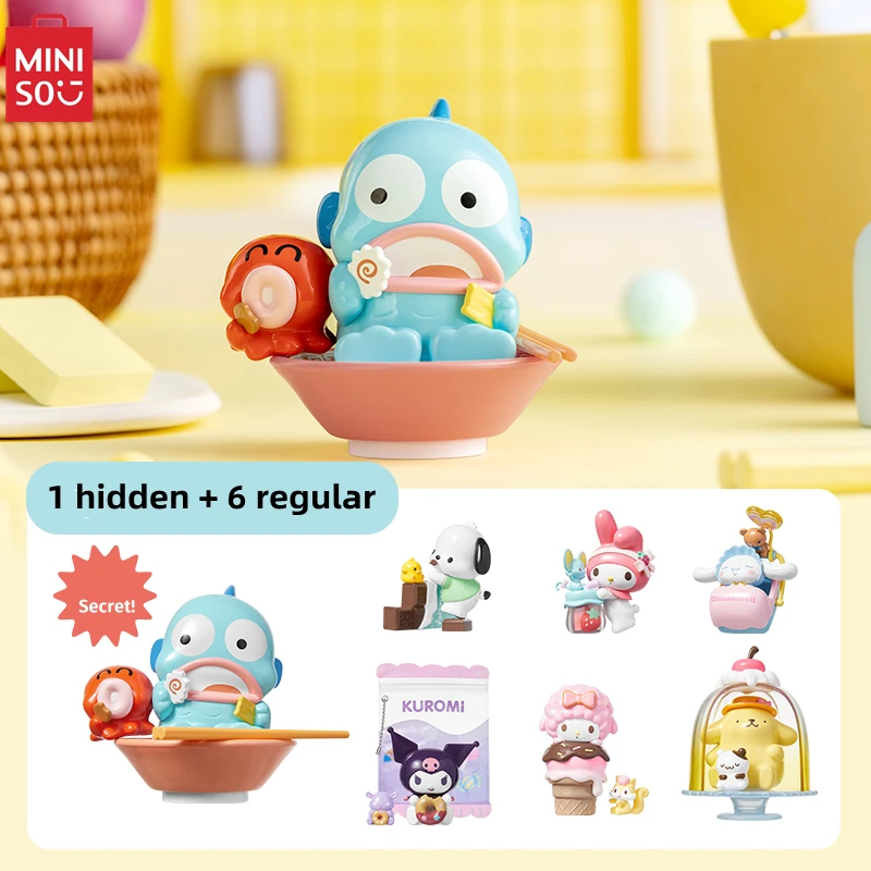 

MINISO Sanrio Characters Colorful Food Series Blind Box Kawaii Collection Model Animation Ornaments Children's Toys BirthdayGift