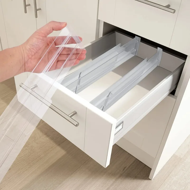 Drawer Dividers Organizers Adjustable Plastic Drawers Separators for Clothing Kitchen Utensils Makeup Office Storage - 2