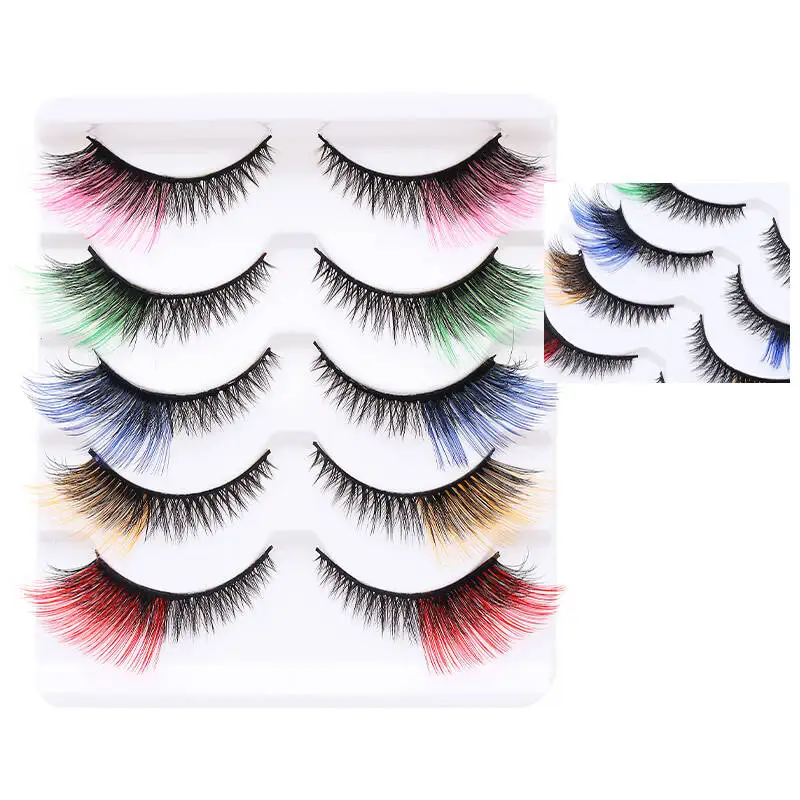 Vibrant Multi-Colored False Eyelashes