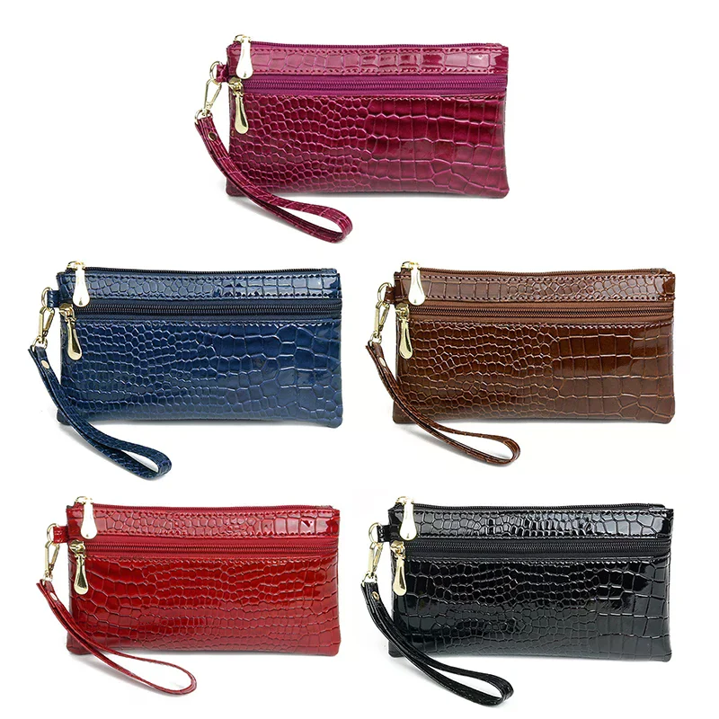 Women Solid Wallet Coin Purse New Fashion Small Wrist Bag High-quality Coin Wallet Zipper Closure Handbag