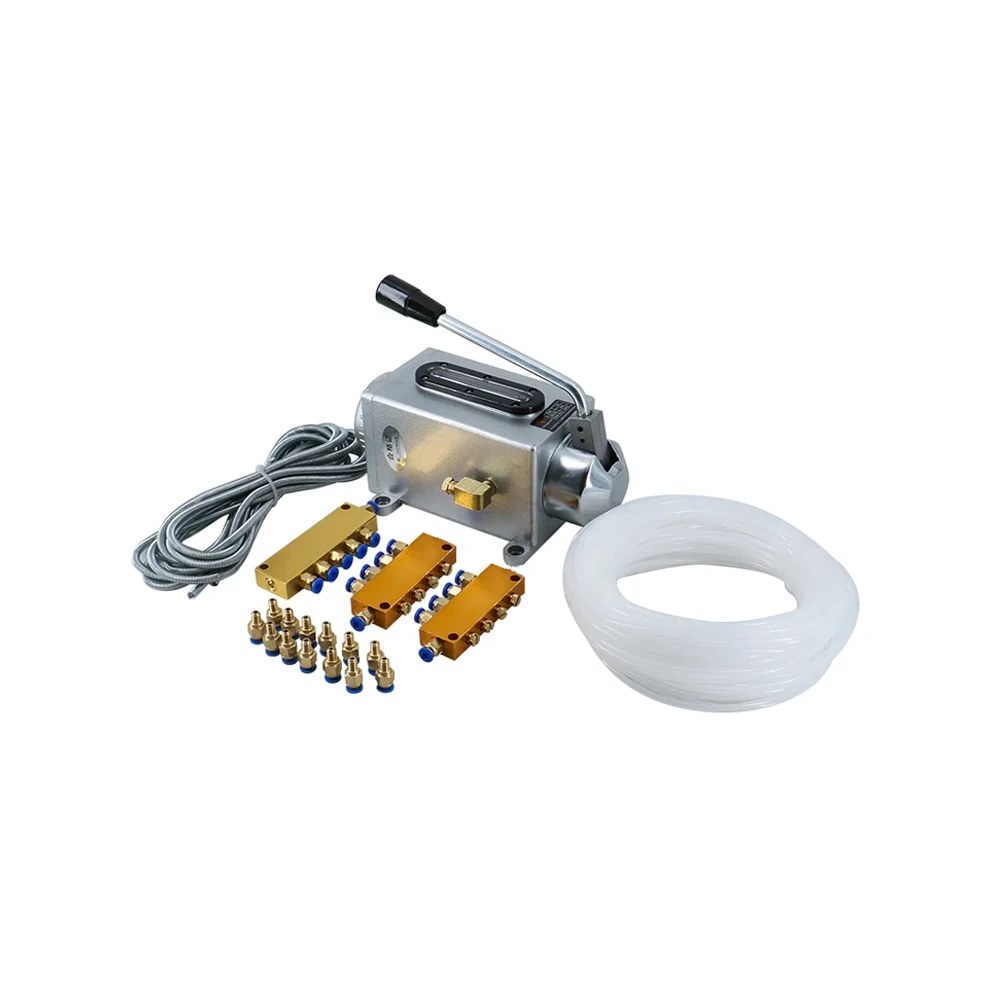 CNC Oil Pump Kit 4mm Injuction Lubrication Pumps With Oil Pipe And Grease Nipple lubricating Handle Manual oil pump injector