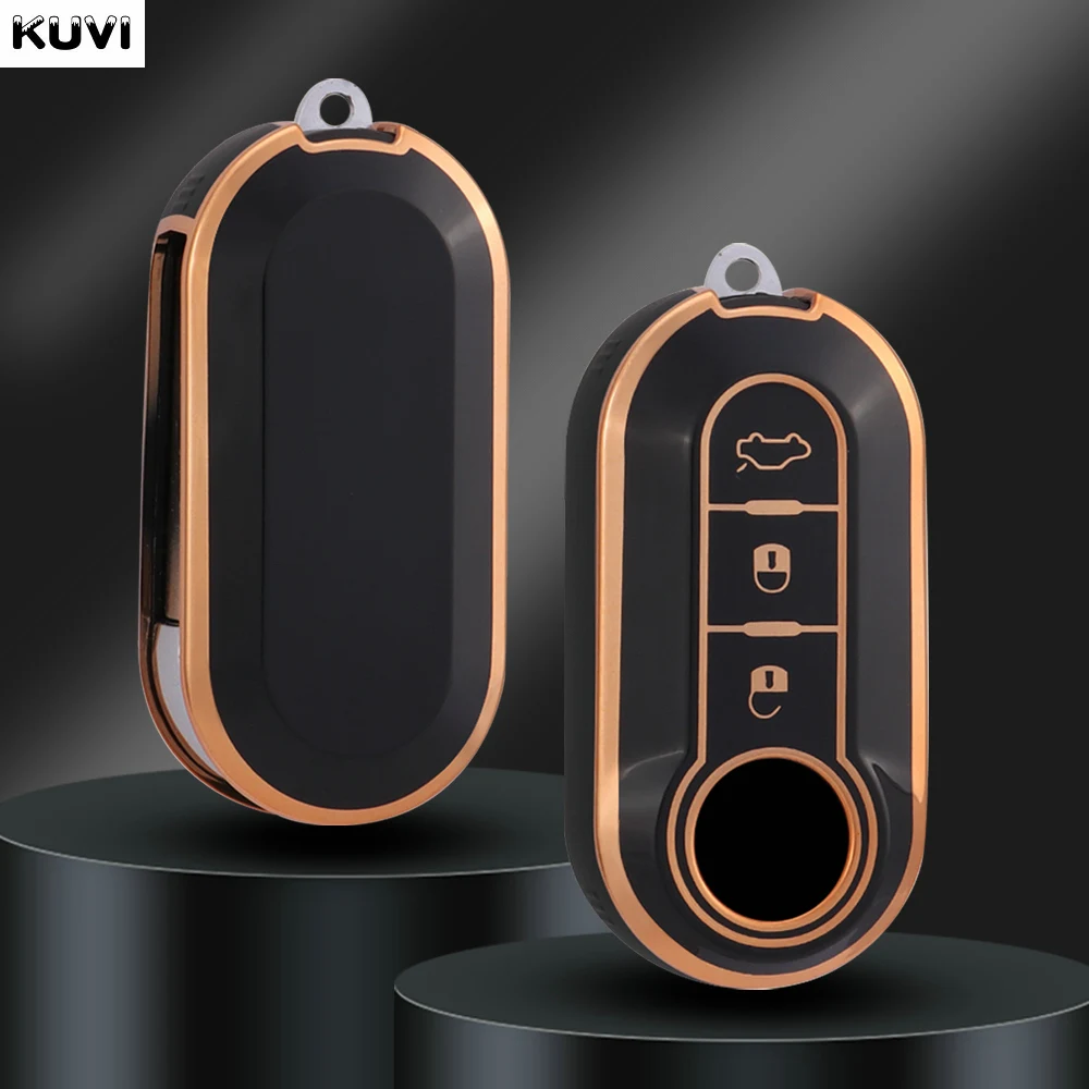 key cover TPU Car Key Cover Shell Case Fob for Fiat 500 Panda Punto Bravo Doblo Peugeot Boxer Citroen Relay Fiat Ducato Lancia Musa