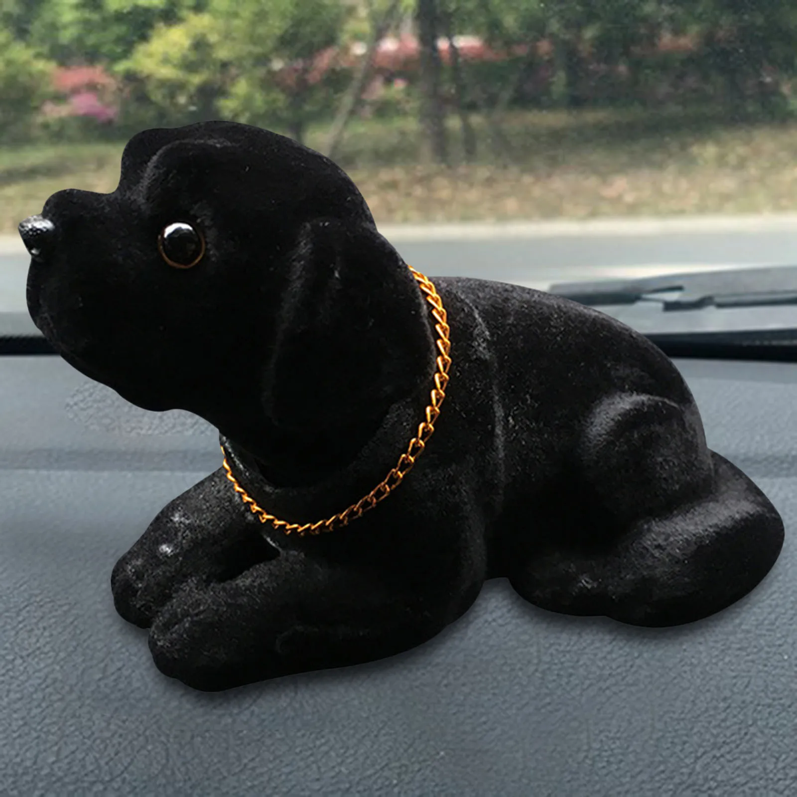 Adorable Resin Puppy Dashboard Ornament - Nodding Dog Figurine