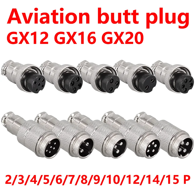 Conectores de Ancoragem do Painel de Arame Aviação Plug Gx12 Gx16 Gx20 Butt Solda Soquete 10 12 14 15 Pin