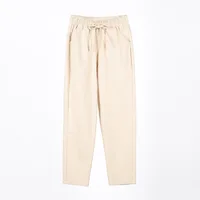 Womens Spring Summer Pants Cotton Linen Solid Elastic waist Candy Colors Harem Trousers Casual Female Pants - Image 4
