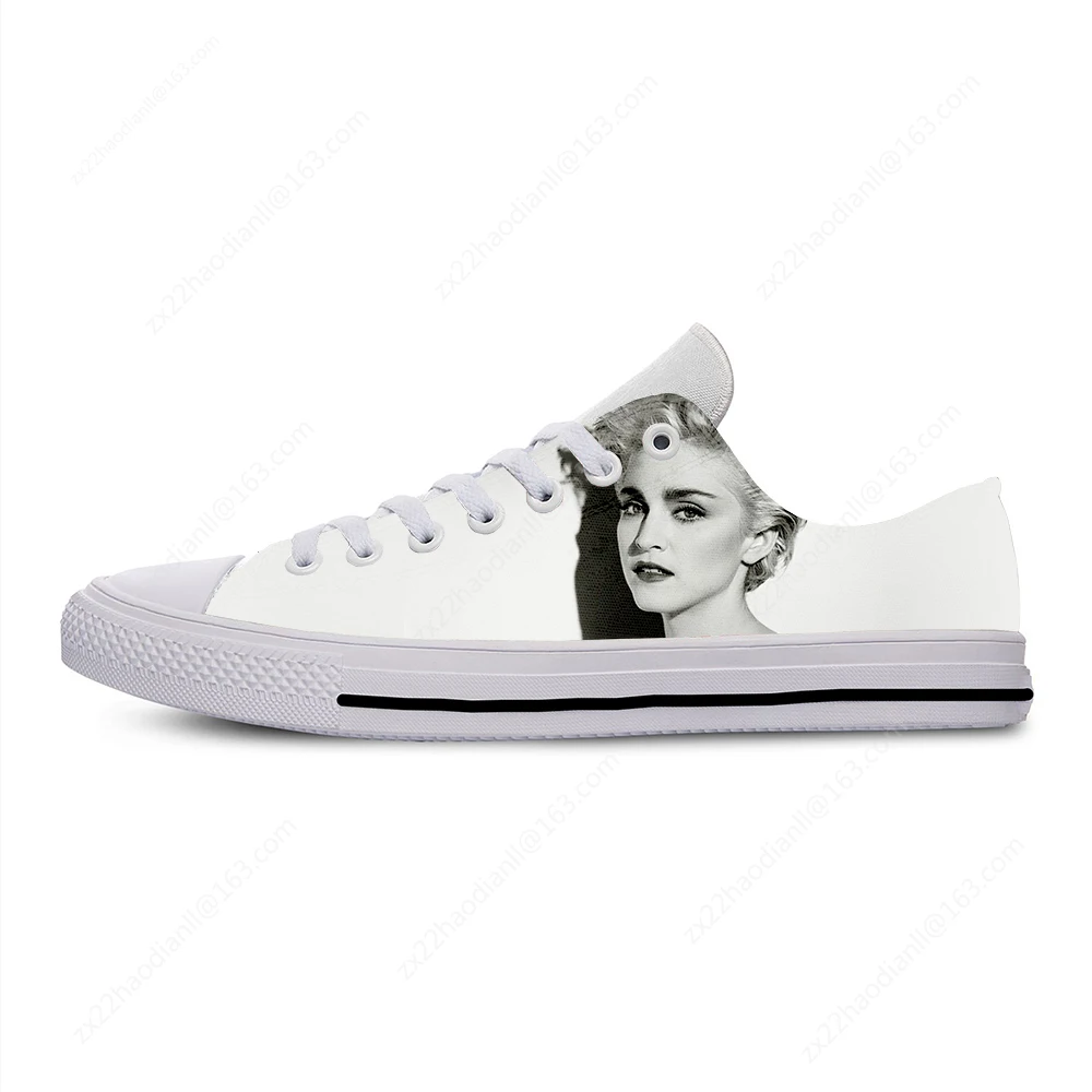 Madonna Music Pop Singer Cute Fashion Funny Casual Cloth Shoes Low Top Lightweight Breathable 3D Print Men women Sneakers