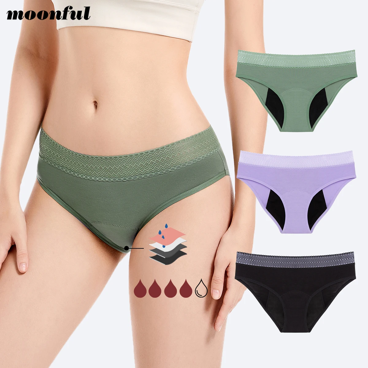 

Menstrual Cycle Absorbent Underwear Cotton Menstrual Panties Woman Leak Proof Period Panties Girl Menstrual Briefs Abundant Flow