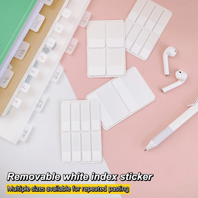 40/80/160 Pages Frosted Simple Pure White Index Stickers DIY Sticky Notes Office School Supplies index sticker