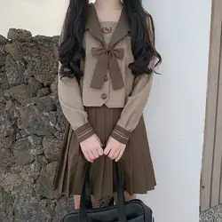 Japanese Milk Tea Sailor Suit JK Uniforms College Style Middle School Students Uniform School Uniforms Anime Cospaly Send Socks